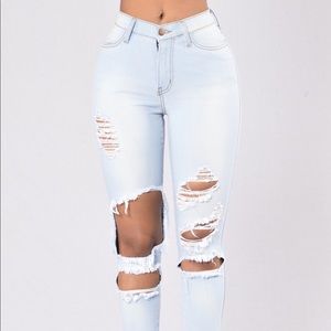 Light Wash Fashion Nova Skinny Jeans